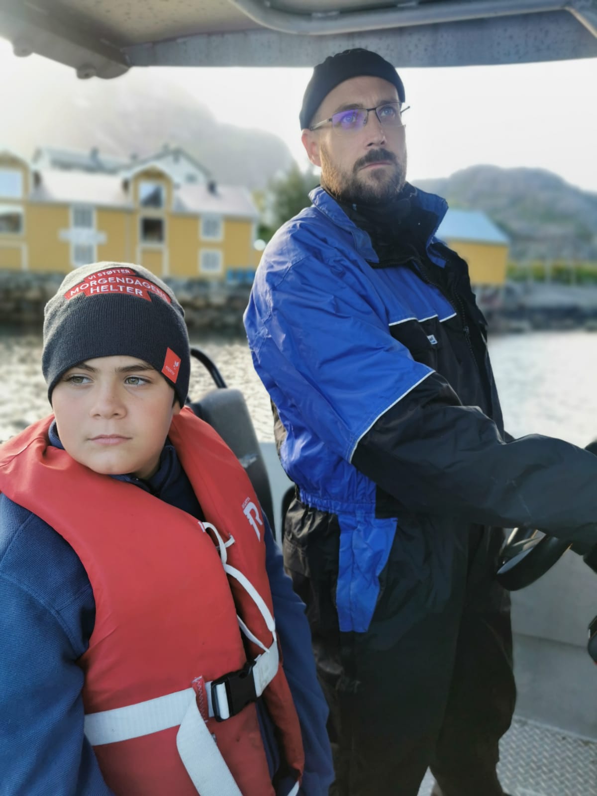 Odd Roar Olsen and his son fishing in Norway