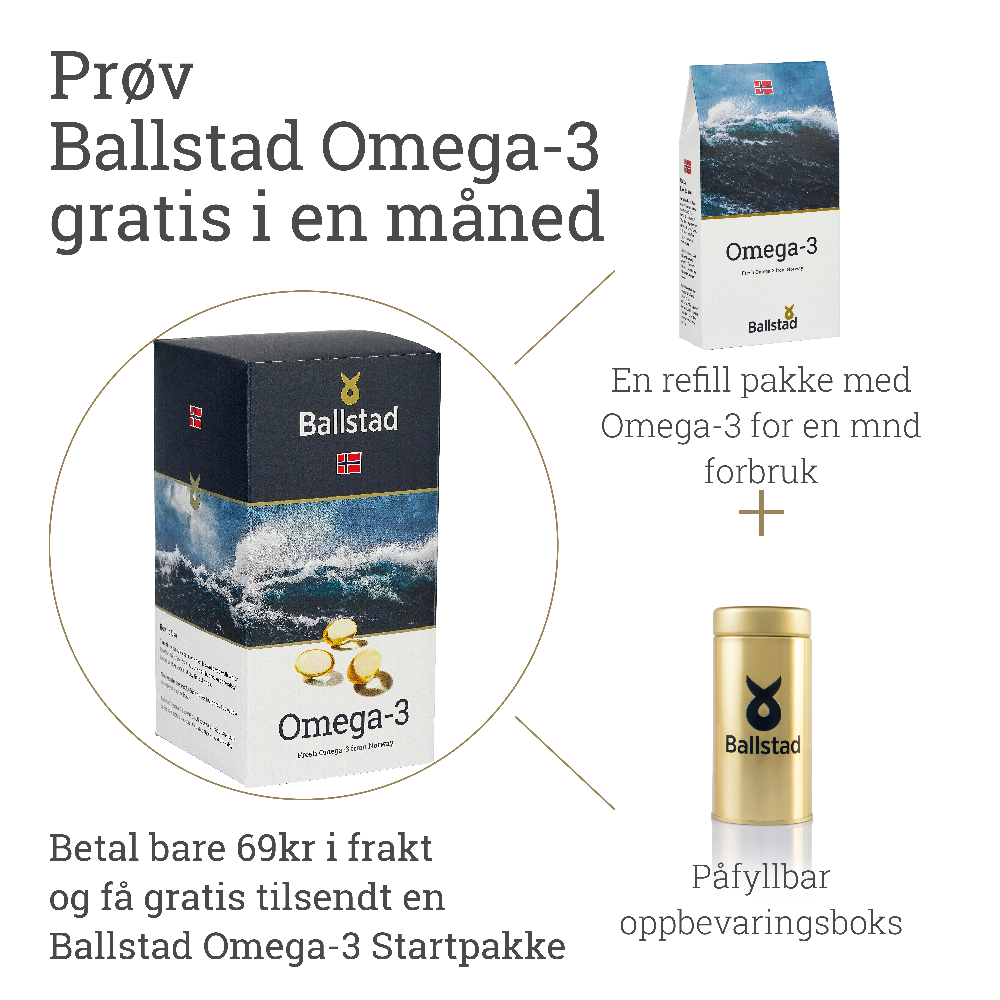 Prøv Ballstad Omega-3 gratis* i en måned