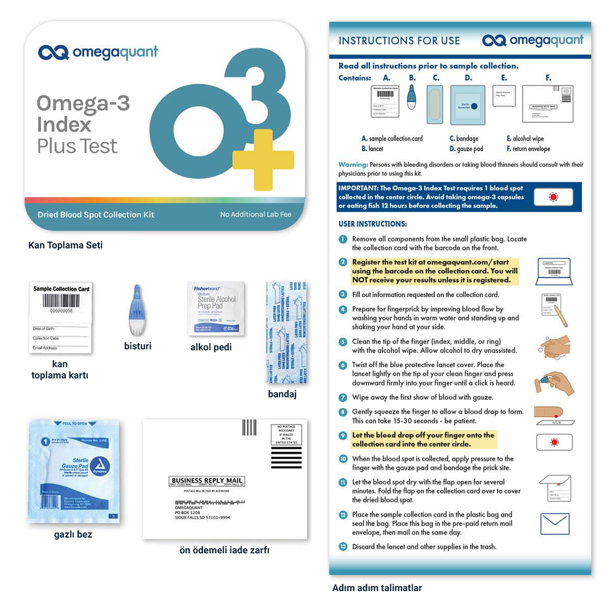 OmegaQuant Omega-3 Index Plus Test - Ballstad Norge